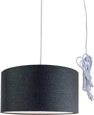 Home Concept 2 Light 16" Swag Hanging Drum Pendant with Diffuser, Granite Gray