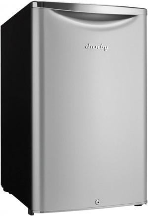 Danby 4.4 Cubic Feet Compact Sized Mini Beverage Refrigerator with Lock, Silver