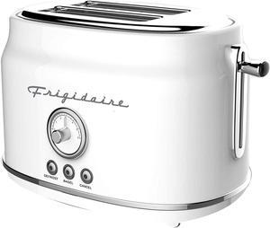 Frigidaire ETO102 Retro 2 Slice Toaster Maker with Wide Slots for Bread, White
