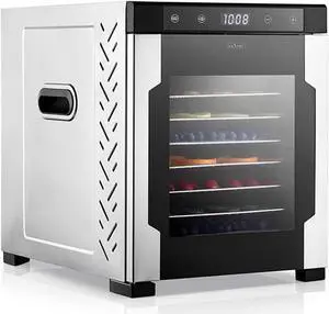 NutriChef NCFD10S 10 Shelf 900W Kitchen Countertop Food Dehydrator with Timer