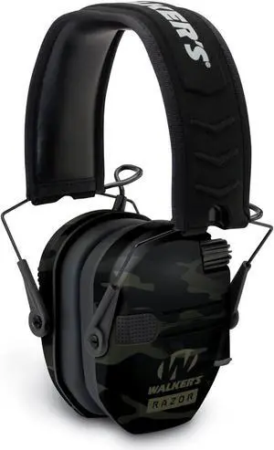 Walkers Razor Slim Electronic Ear Muffs with NRR 23 dB, Gray Multicam