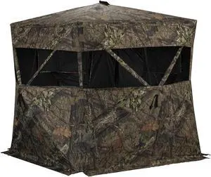 Rhino Blinds R150 Durable 3 Person Outside Game Hunting Ground Blind, Mossy Oak