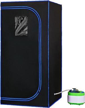 SereneLife Portable Full Size Personal Home Spa Steam Sauna with Remote, Black