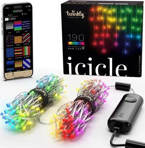 Twinkly Icicle App-Controlled Smart LED Christmas Lights 190 Multicolor RGB 16ft