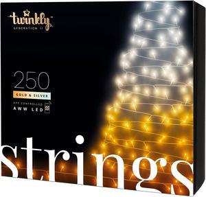 Twinkly Strings App-Controlled LED Christmas Lights 250 AWW (Amber & White)