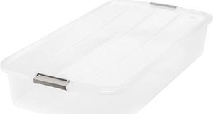 IRIS USA 50qt Underbed Storage Latching Container, Clear