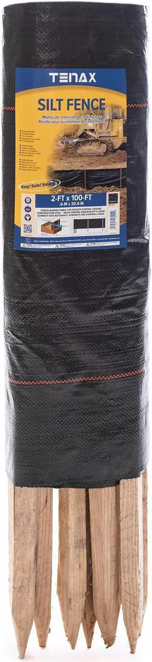 TENAX 31900500 Silt Fence, 2 ft. H x 100 ft. L