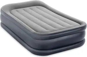 Intex Dura Beam Deluxe Pillow Raised Airbed Mattress with Built In Pump, Twin