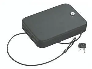 Stack-On Compact Portable Slim Steel Security Case Mini Safe, Small, Matte Black