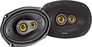 Kicker CS Series 150 Watt 6 x 9 Inch Car Audio Coaxial Speaker Pair, Yellow