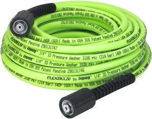 Flexzilla 1/4" x 50' 3100 PSI M22 Fittings No Kink Flexible Pressure Washer Hose Flexzilla 1/4" x 50' 3100 PSI M22 Fittings No Kink Flexible Pressure Washer Hose