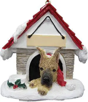 Great Dane, Fawn Doghouse Ornament Hand Painted Easily Personalized Great Dane, Fawn Doghouse Ornament Hand Painted Easily Personalized