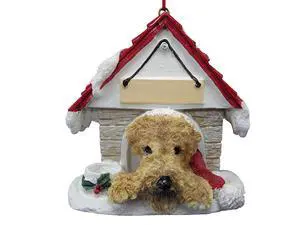 Airedale Terrier Doghouse Ornament Hand Painted Easily Personalized Airedale Terrier Doghouse Ornament Hand Painted Easily Personalized