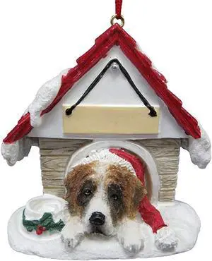 Saint Bernard Doghouse Ornament Hand Painted and Easily Personalized Saint Bernard Doghouse Ornament Hand Painted and Easily Personalized