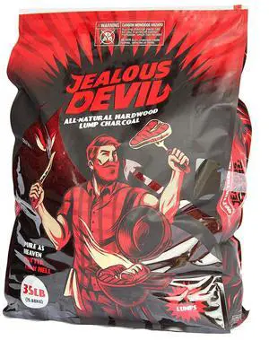 Jealous Devil 100 Percent Natural Hardwood Wood Lump Grill Charcoal, 35 Pounds Jealous Devil 100 Percent Natural Hardwood Wood Lump Grill Charcoal, 35 Pounds