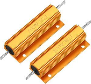 Aluminum Case Resistor 100W 3 Ohm Wirewound Yellow for LED Replacement Converter 100W 3RJ 2Pcs