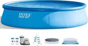 Intex 26175EH 18' x 48" Inflatable Round Outdoor Above Ground Swimming Pool Set