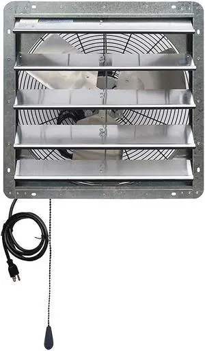 iLiving ILG8SF20V-T 2 Speed 20 Inch Exhaust Attic Garage Grow Fan w/ Thermostat