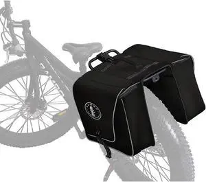 Rambo Bikes R162 Waterproof Bicycle Rear Rack Saddle Pannier Bags, Stealth Black