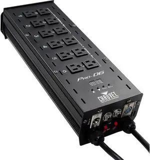 CHAUVET DJ Pro D6 6-Channel DMX-512 Dual 20A Power Dimmer Switch Relay Pack