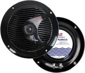 2) NEW PYLE PLMR60B 6.5" 150W Marine/Boat Dual Cone Waterproof Speakers PAIR