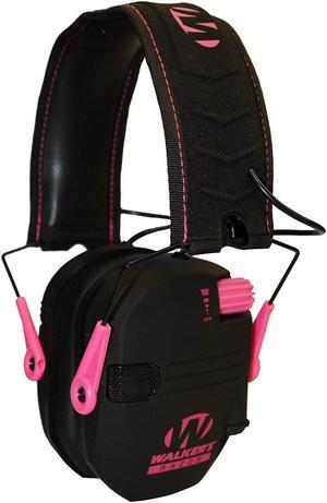 Walker's Razor Slim Shooter Electronic Folding Hearing Protection Earmuff, Pink