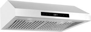 Cosmo UMC30 Under Cabinet Stainless Steel Range Hood with 380 CFM, Permanent Filters & LED Lights, 30 inch