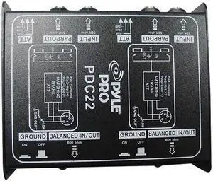 NEW PYLE PRO PDC22 1/4" Input to Dual Passive Direct Balanced/Unbalanced Box XLR