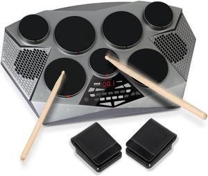 Pyle PTED06 Electronic Tabletop Drum Set Machine 7 Digital Pads Drumming Kit