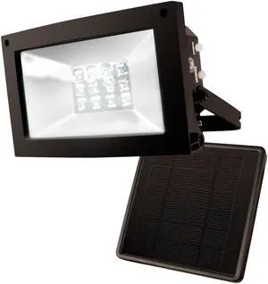 Maxsa Innovations 80 Lumen Dust to Dawn Solar Powered Outdoor Flood Light, Black