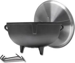 king kooker 5920 5gallon heavy duty cast iron jambalaya pot with feet and aluminum lid