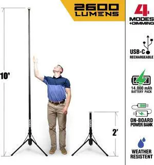 FLi OVER-LANDER Telescoping Area Light - 10 ft extension