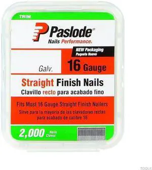 PASLODE 650287 Collated Finishing Nail, 2-1/2 in L, 16 ga, Zinc Galvanized,
