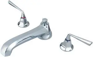 Two Handle Roman Tub Filler in Chrome by Kingston Brass