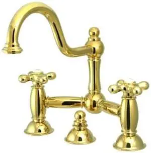 RESTORATION BRIDGE LAVATORY FAUCET-Polish Brass Finish