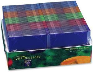 Compucessory 55401 Thin CD/DVD Jewel Case One CD W/Literature 100/PK Clear