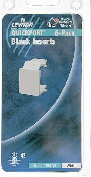 Quickport Blank Insert, White Leviton Standard Receptacle Plates R04-41084-W Quickport Blank Insert, White Leviton Standard Receptacle Plates R04-41084-W