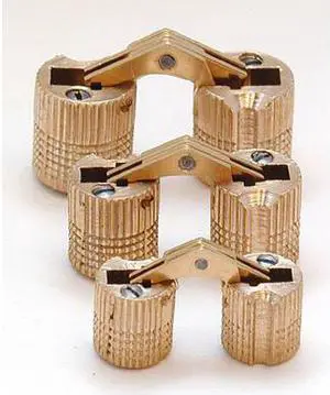 Hidden Barrel Hinge, Brass, 180 Deg., 15/32"W X 39/64"H SOSS BH124