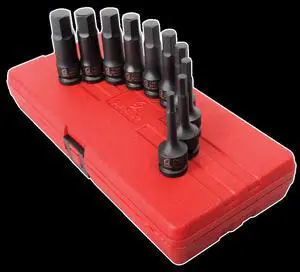Sunex SUN2639 10 Piece.5" Dr. Metric Impact Hex Driver Set