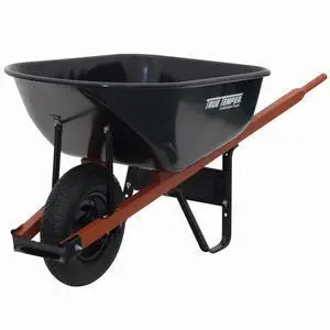 Ames Jackson EC6 6 Cu. Ft. Heavy Duty Steel Wheelbarrow, Black Ames Jackson EC6 6 Cu. Ft. Heavy Duty Steel Wheelbarrow, Black