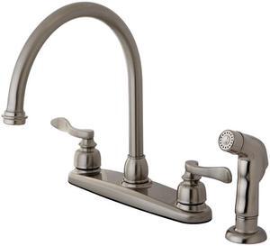 Kingston Brass KB8798NFLSP NUWAVE FRENCH 8in Centerset Kitchen Faucet with Twin