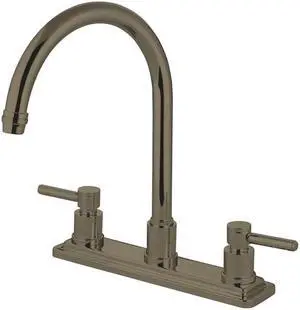 Kingston Brass KS8798DLLS 8 Inch Center Kitchen Faucet - Satin Nickel