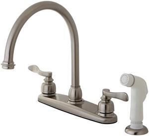 Kingston Brass KB8798NFL NUWAVE FRENCH 8in Centerset Kitchen Faucet with Twin Le
