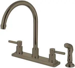 Kingston Brass KS8798DL 8 Inch Center Kitchen Faucet With Side Sprayer - Satin Nickel