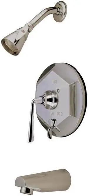 Kingston Brass KB46380ZL Silver Sage ADA Tub and Shower Faucet Satin Nickel