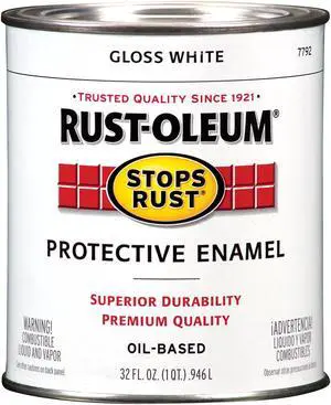 Enamel Paint,Gloss White,Solvent,1 qt. RUST-OLEUM 7792502