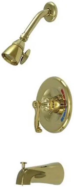 Kingston Brass KB8632FL Tub and Shower , Faucet, Polished Brass