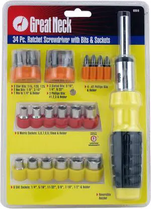 Great Neck Saw 34 Piece Ratchet Screwdriver Set 92018