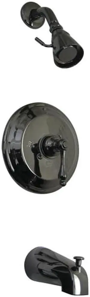 Kingston Brass NB3630AL Water Onyx Pressure Balanced Tub & Shower Faucet with Me