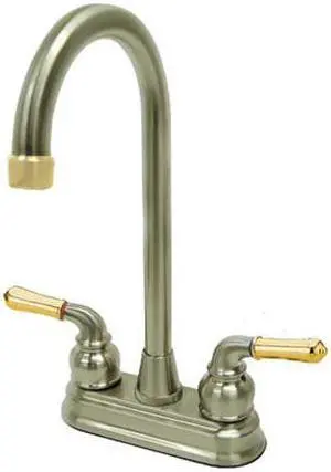 Kingston Brass KB499 Two Handle 4" Centerset High-Arch Bar Faucet